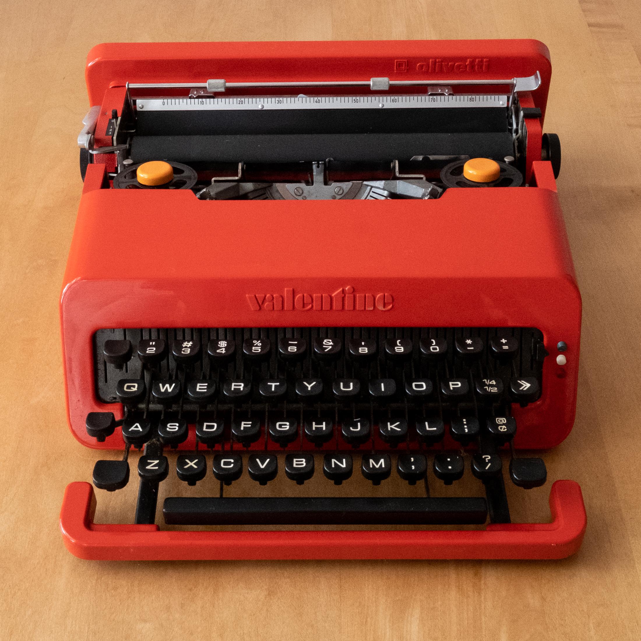 20th Century Valentine Typewriter by Ettore Sottsass & Perry King with Olivetti Hang Tag