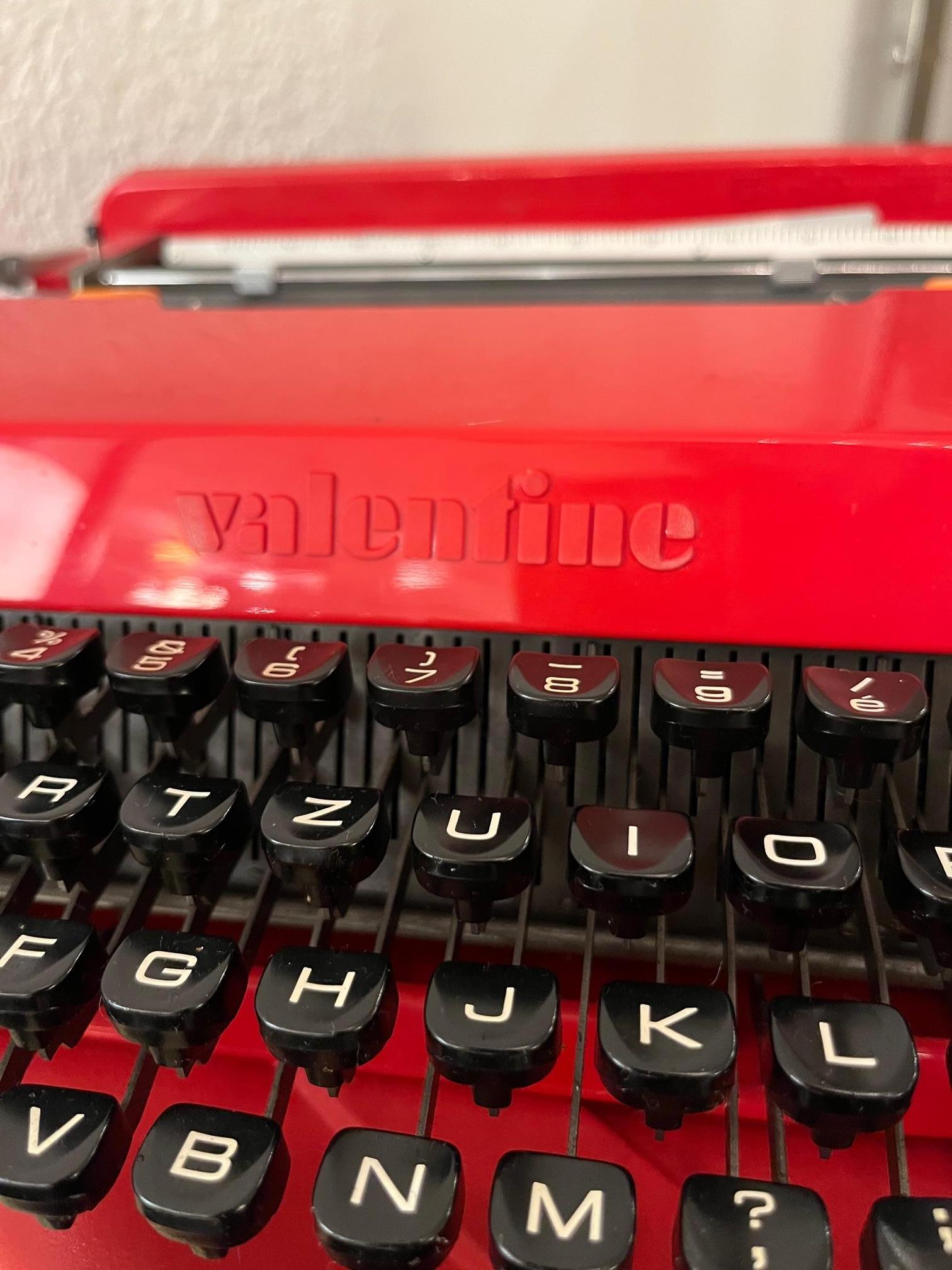 Italian Valentine Typewriter by Ettore Sottsass produced by Olivetti, Italy ca. 1960s For Sale