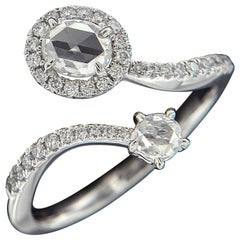 Superbe bague de Saint-Valentin en or blanc 18 carats et diamants