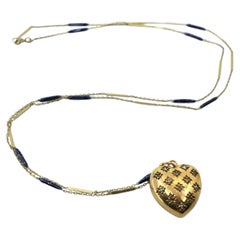 Diamond Heart Pendant Necklace Enamel Chain - J Dauphin