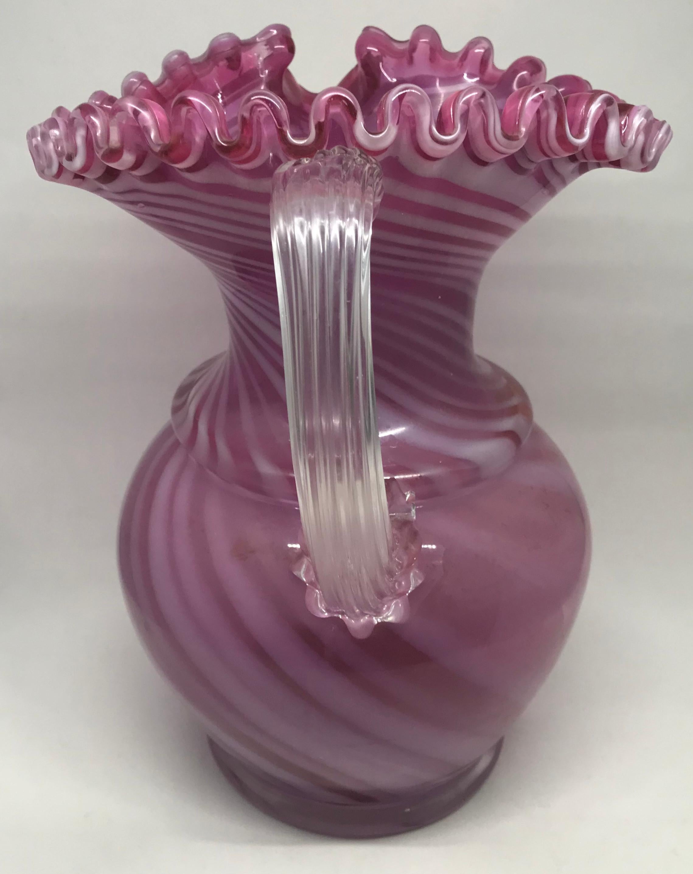 pink glass pitcher