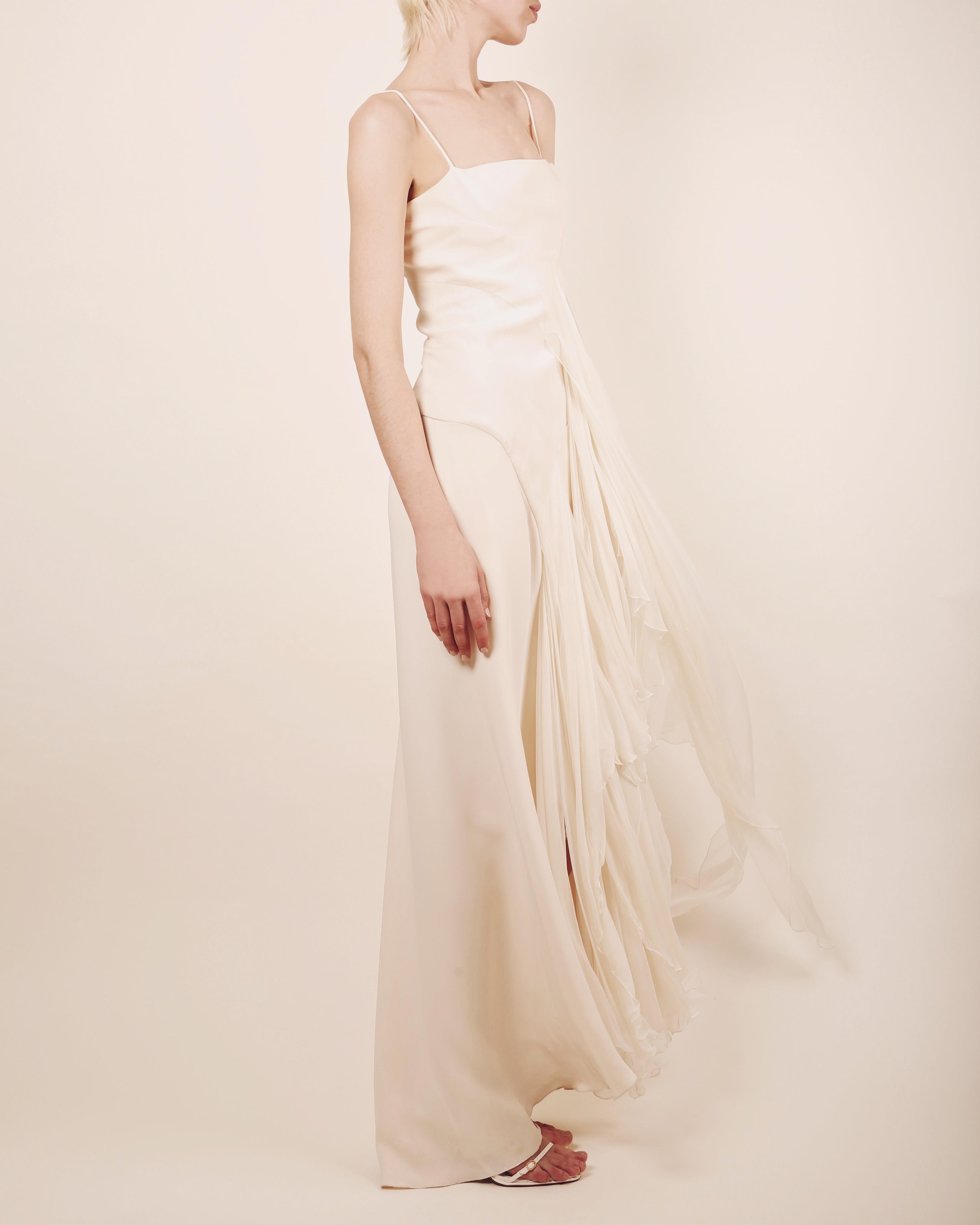 Valentino 03 vintage white ivory silk layered ruffle wedding maxi dress gown  8