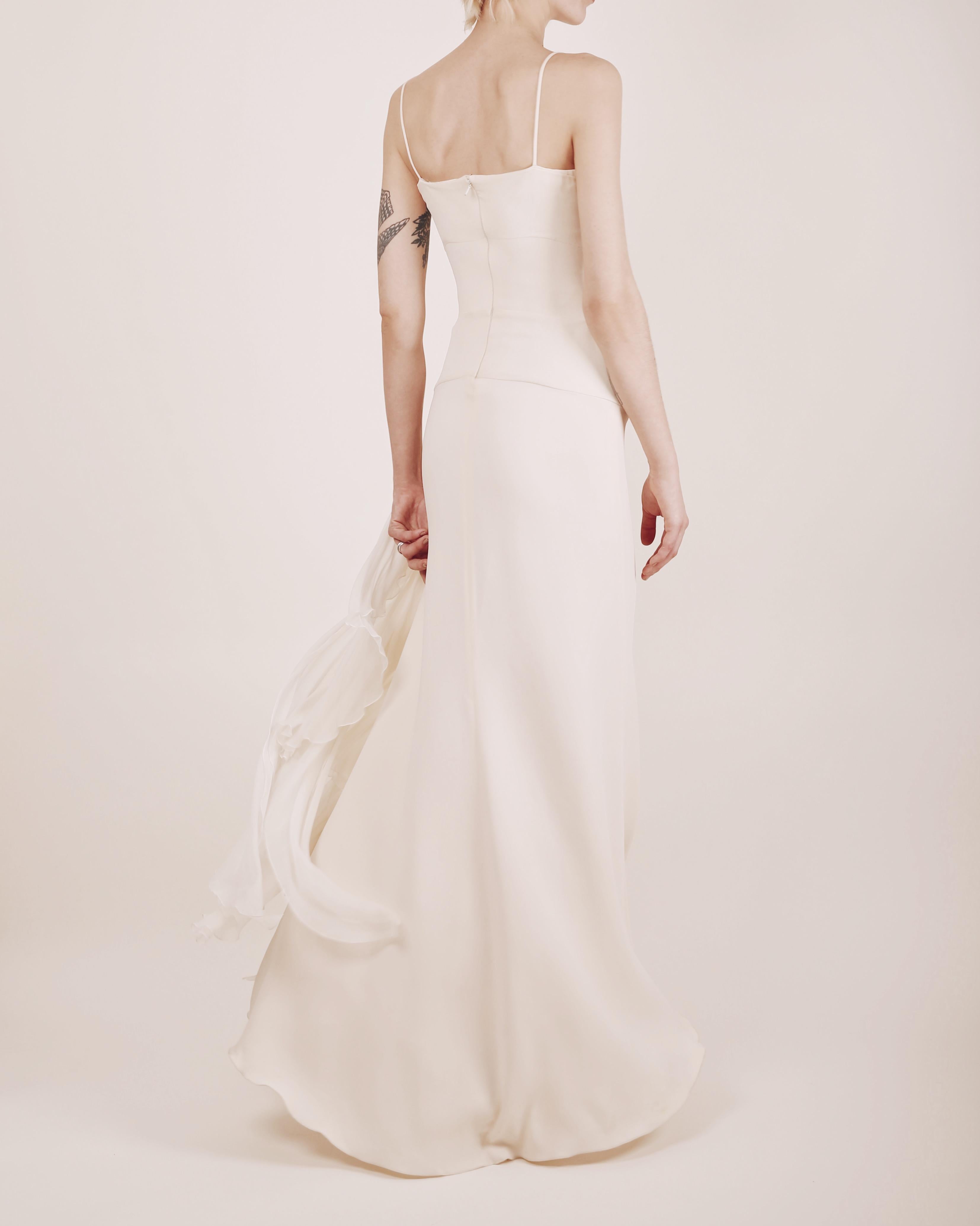 Valentino 03 vintage white ivory silk layered ruffle wedding maxi dress gown  12