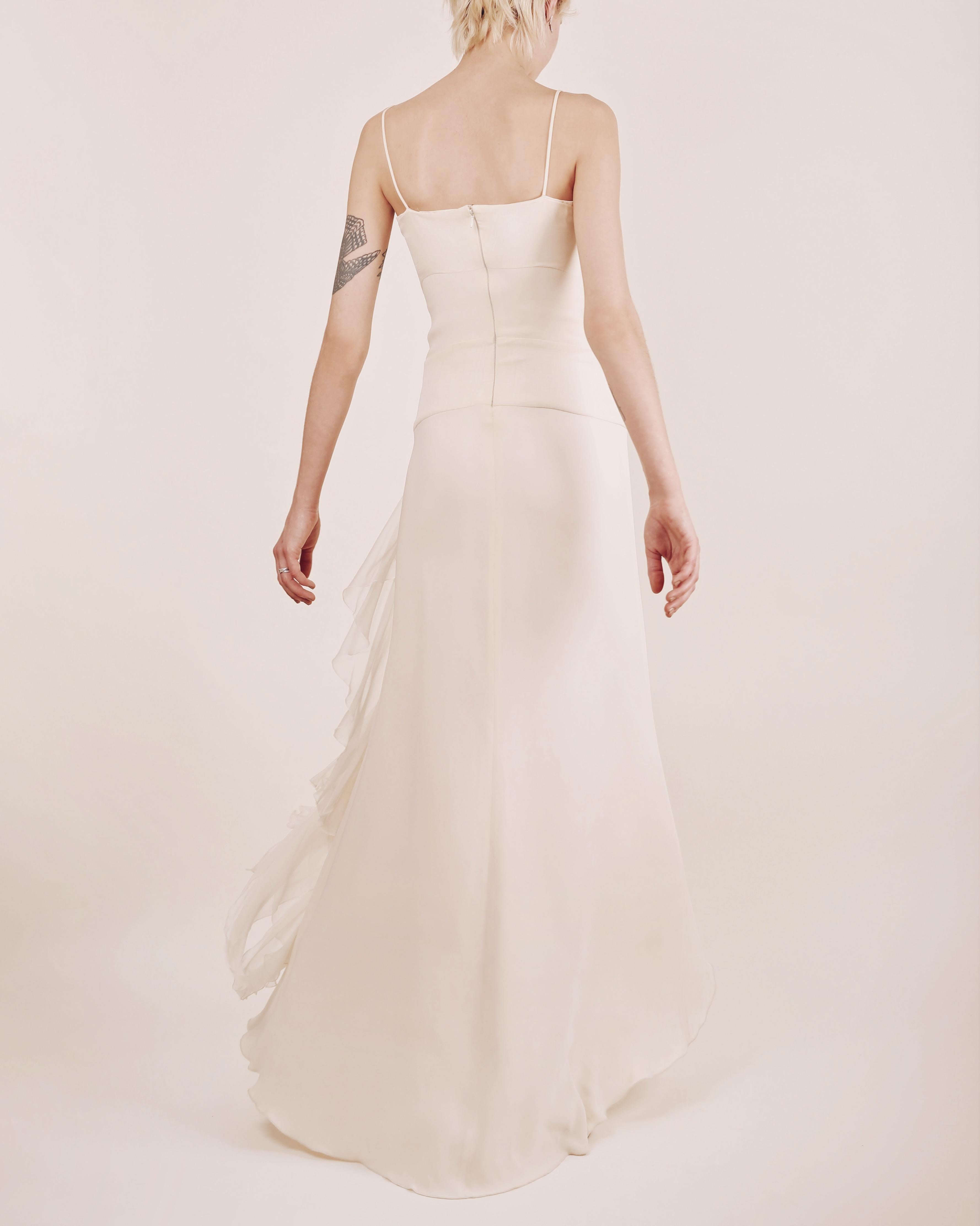 Valentino 03 vintage white ivory silk layered ruffle wedding maxi dress gown  13