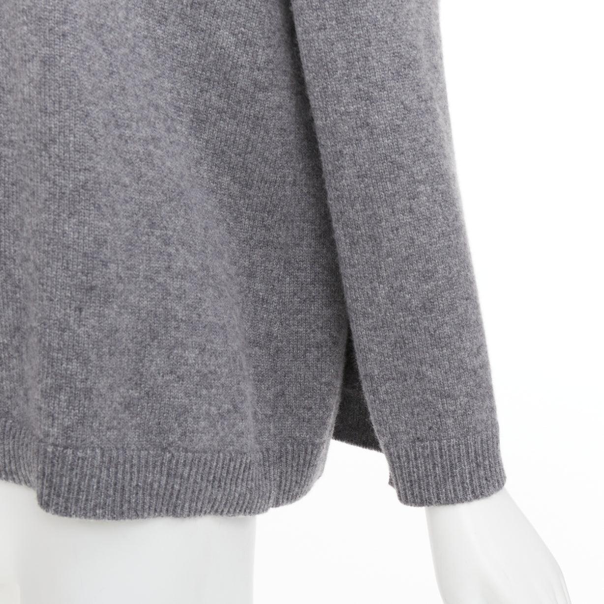 VALENTINO 100% cashmere grey cape back pullover sweater L For Sale 3