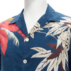 VALENTINO 100% cotton blue Hawaiian floral print button down shirt EU37 XS