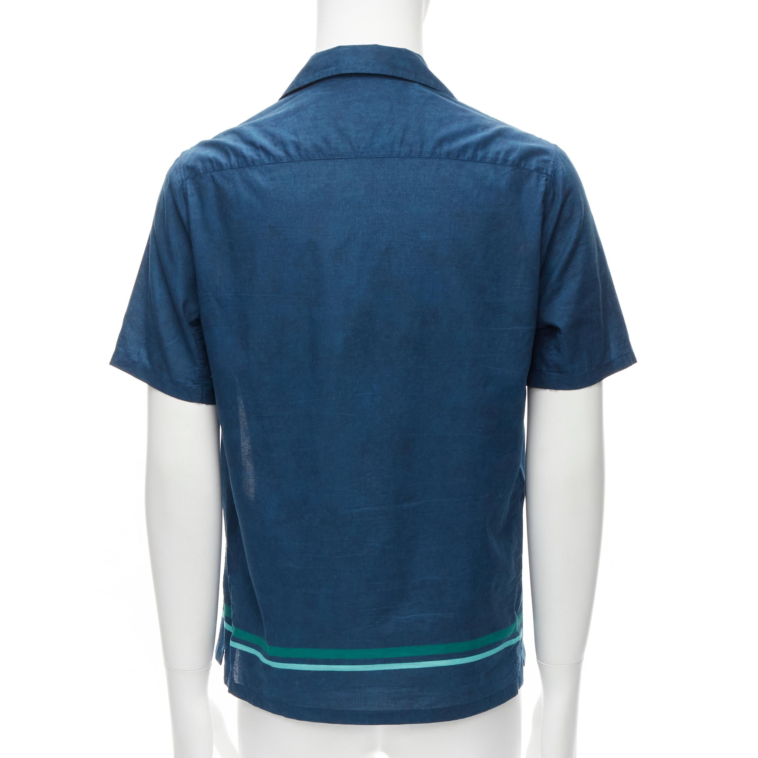 VALENTINO 100% cotton blue Hawaiian floral print button down shirt EU37 XS For Sale 1