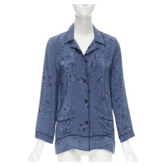 VALENTINO 100% silk 2017 Garden of Early Delights Corpora silk blue shirt S