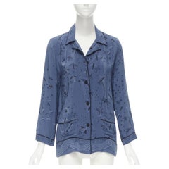 VALENTINO 100% silk 2017 Garden of Early Delights Corpora silk blue shirt S