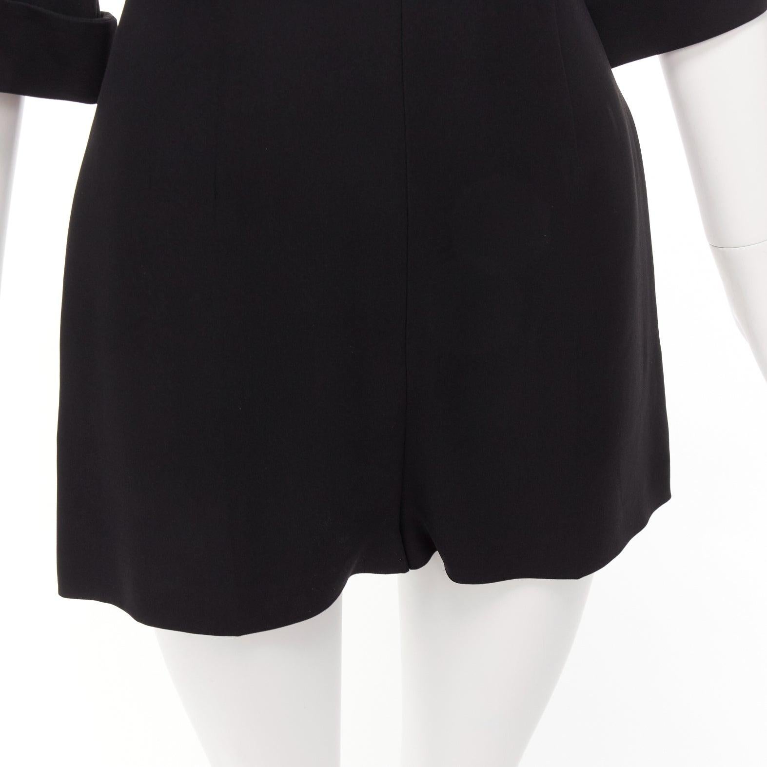 VALENTINO 100% silk black bell half sleeve wide leg crew neck playsuit IT38 XS For Sale 4