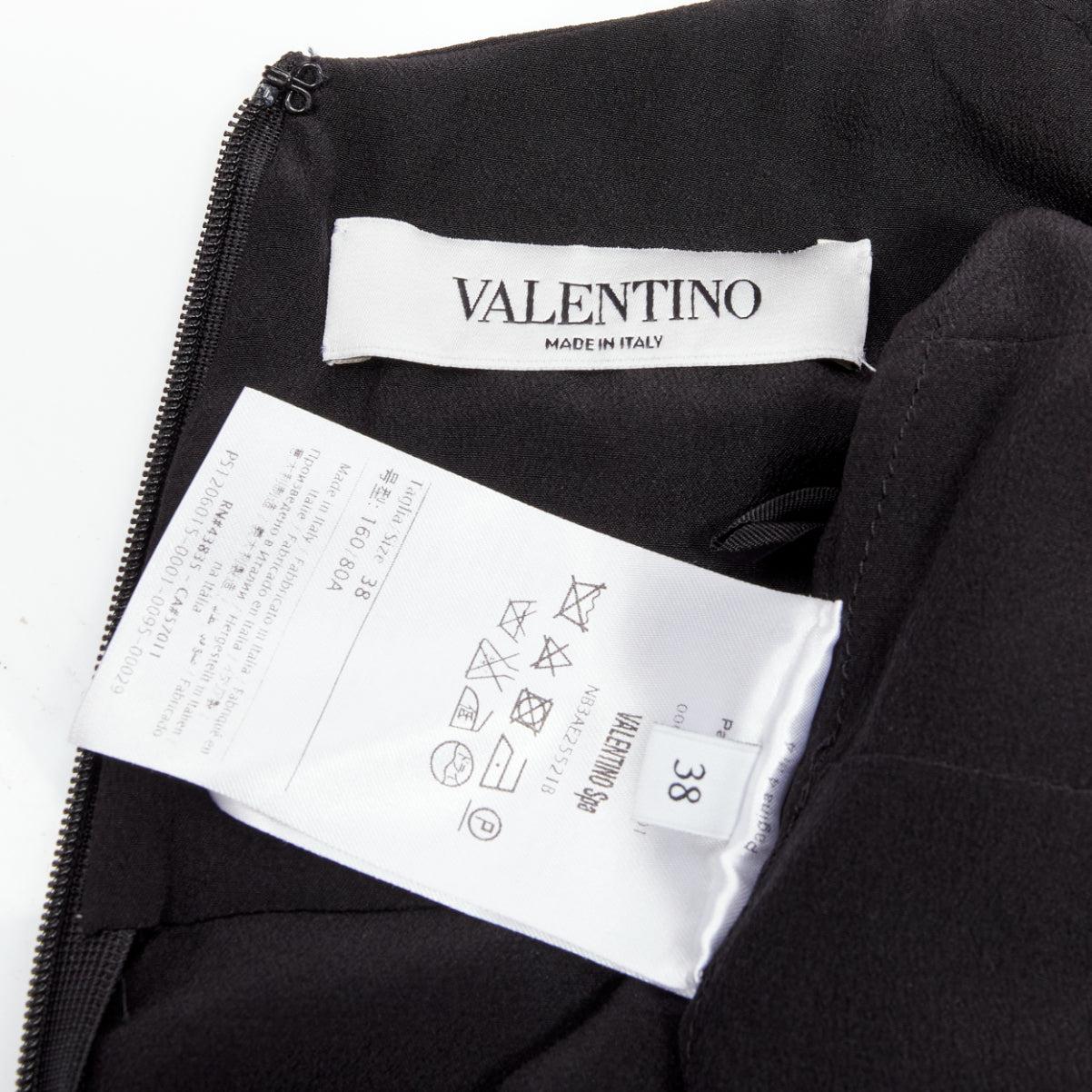 VALENTINO 100% silk black crepe cape sleeves tiered French seam blouse IT38 XS 5