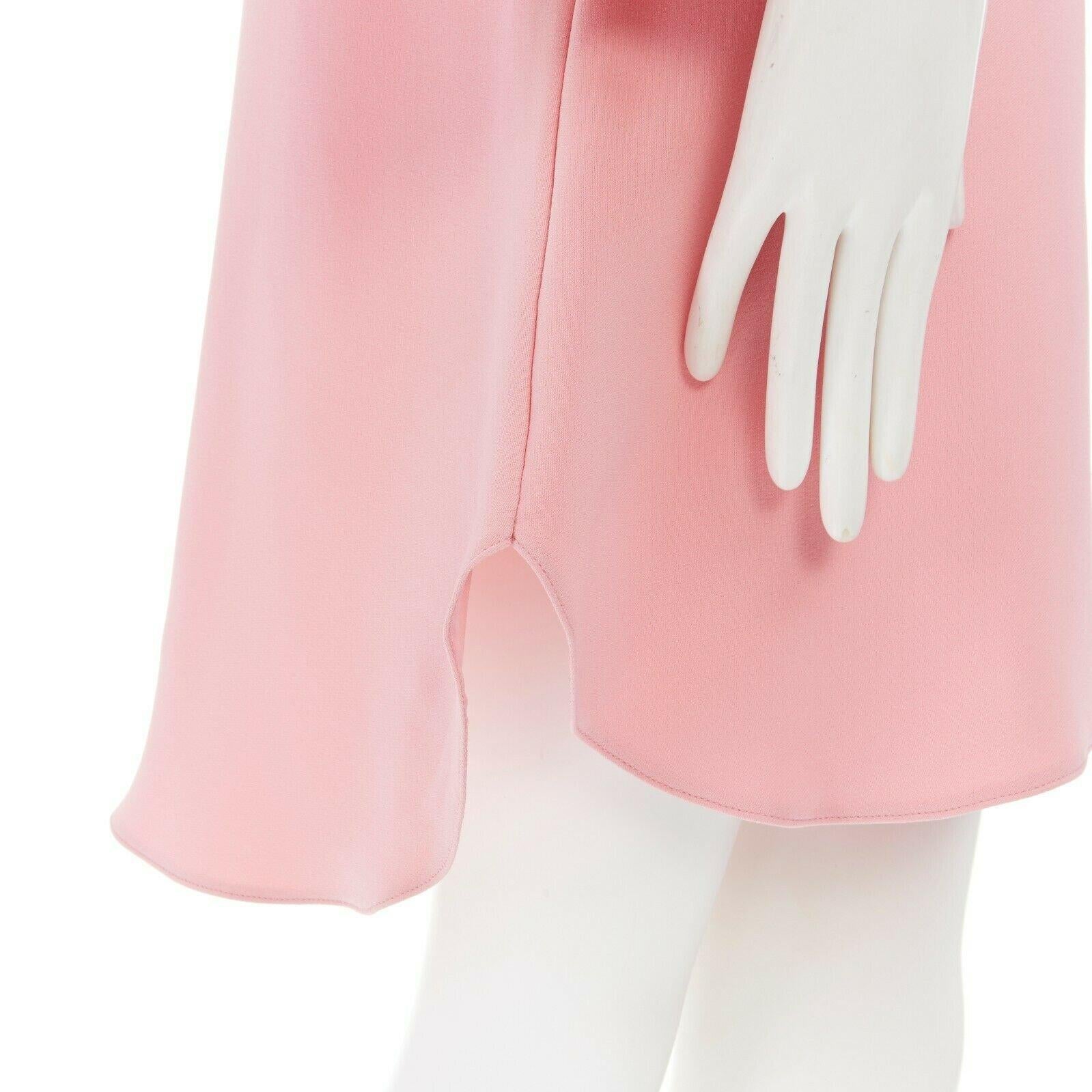 VALENTINO 100% silk pink ruffle bell sleeves loose fit boxy dress IT36 XS 3