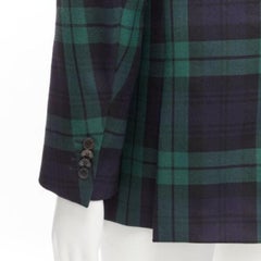 VALENTINO 100% virgin wool green blue check  preppy schoolboy blazer IT50 L