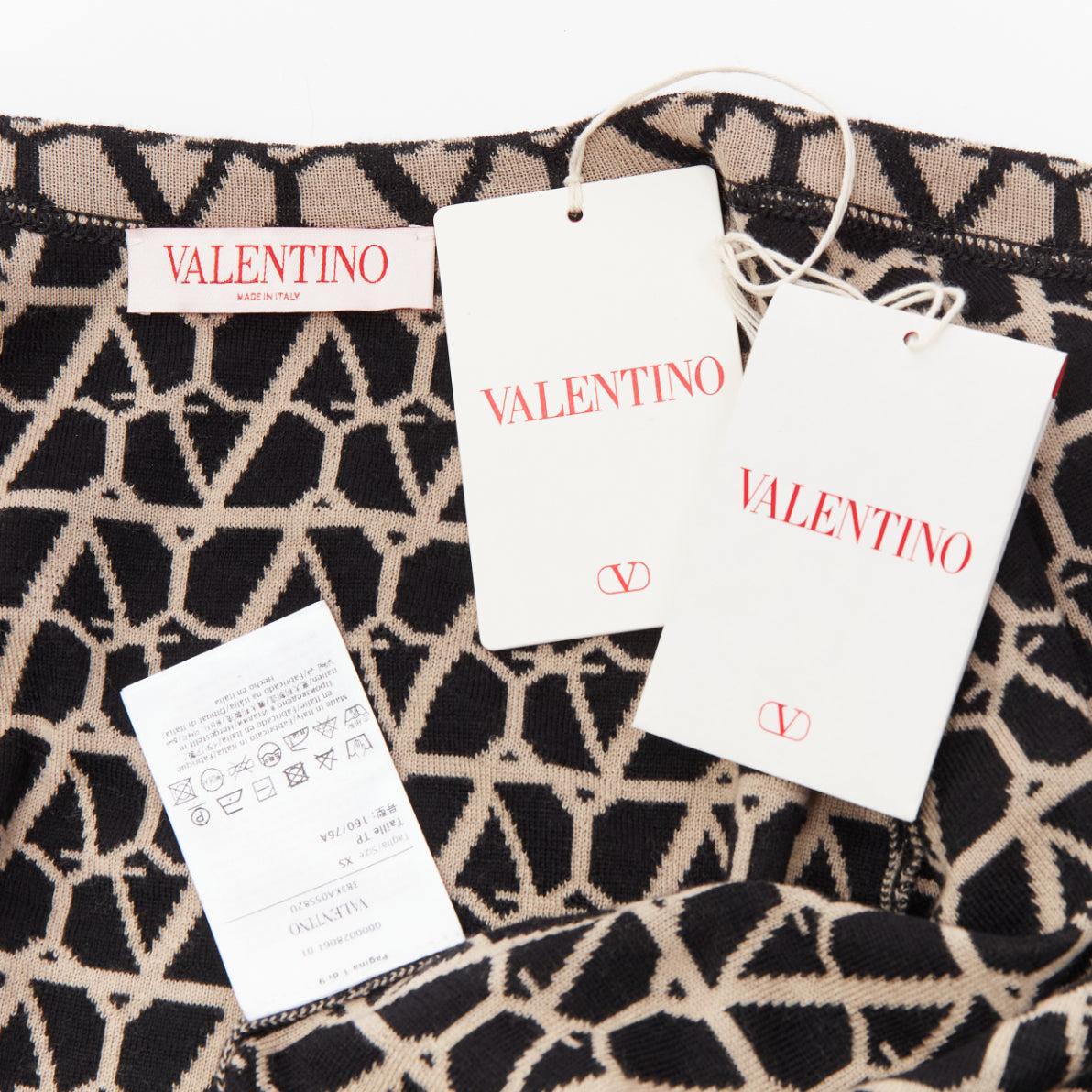 VALENTINO 100% virgin wool Iconographe monogram cropped cardigan XS For Sale 6