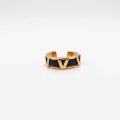Anello Valentino 1970 Milano in oro giallo 18Kt con capelli di elefante intrecciati