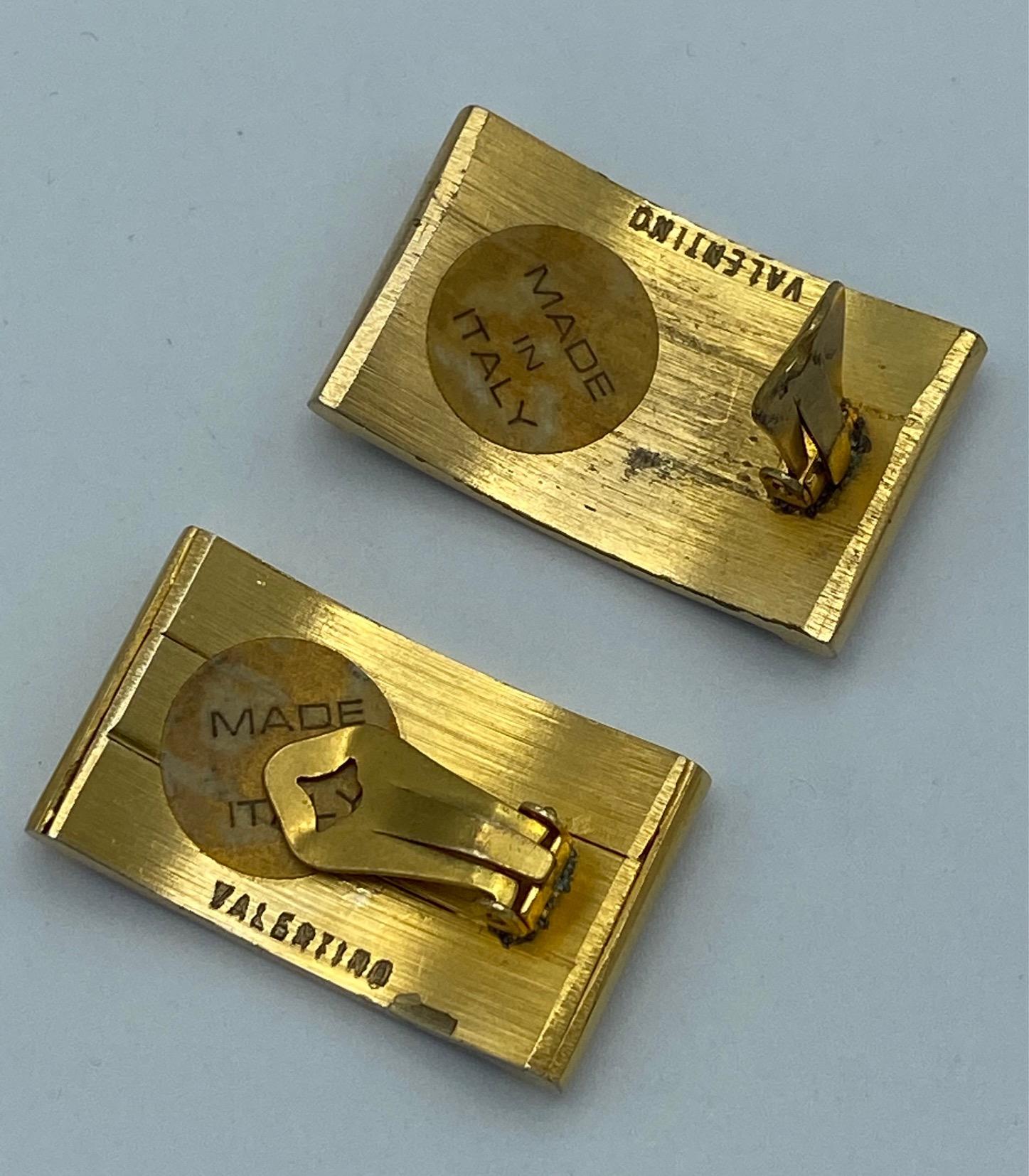 Valentino 1970s Gold Rectangular Earrings 6