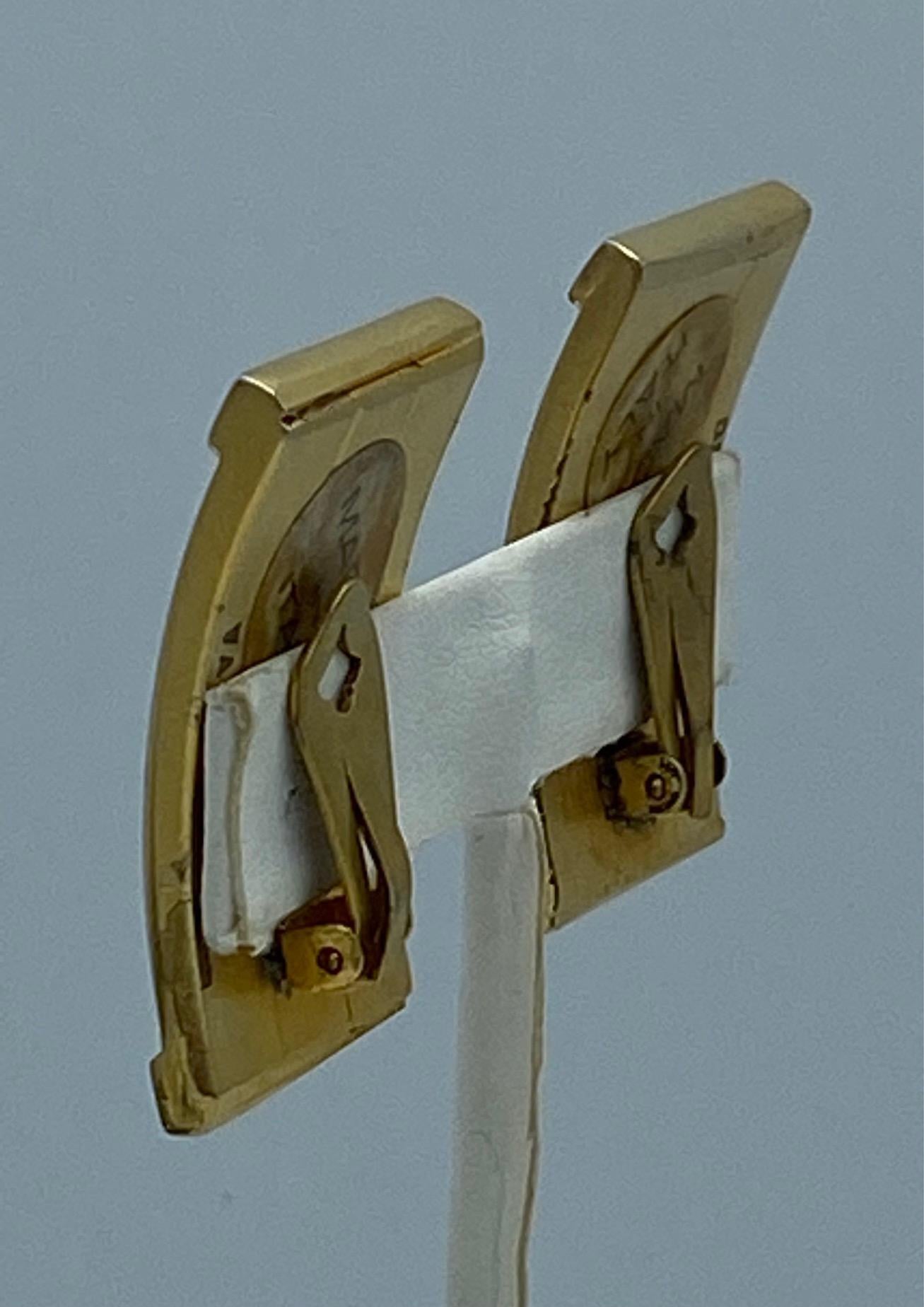 Valentino 1970s Gold Rectangular Earrings 2