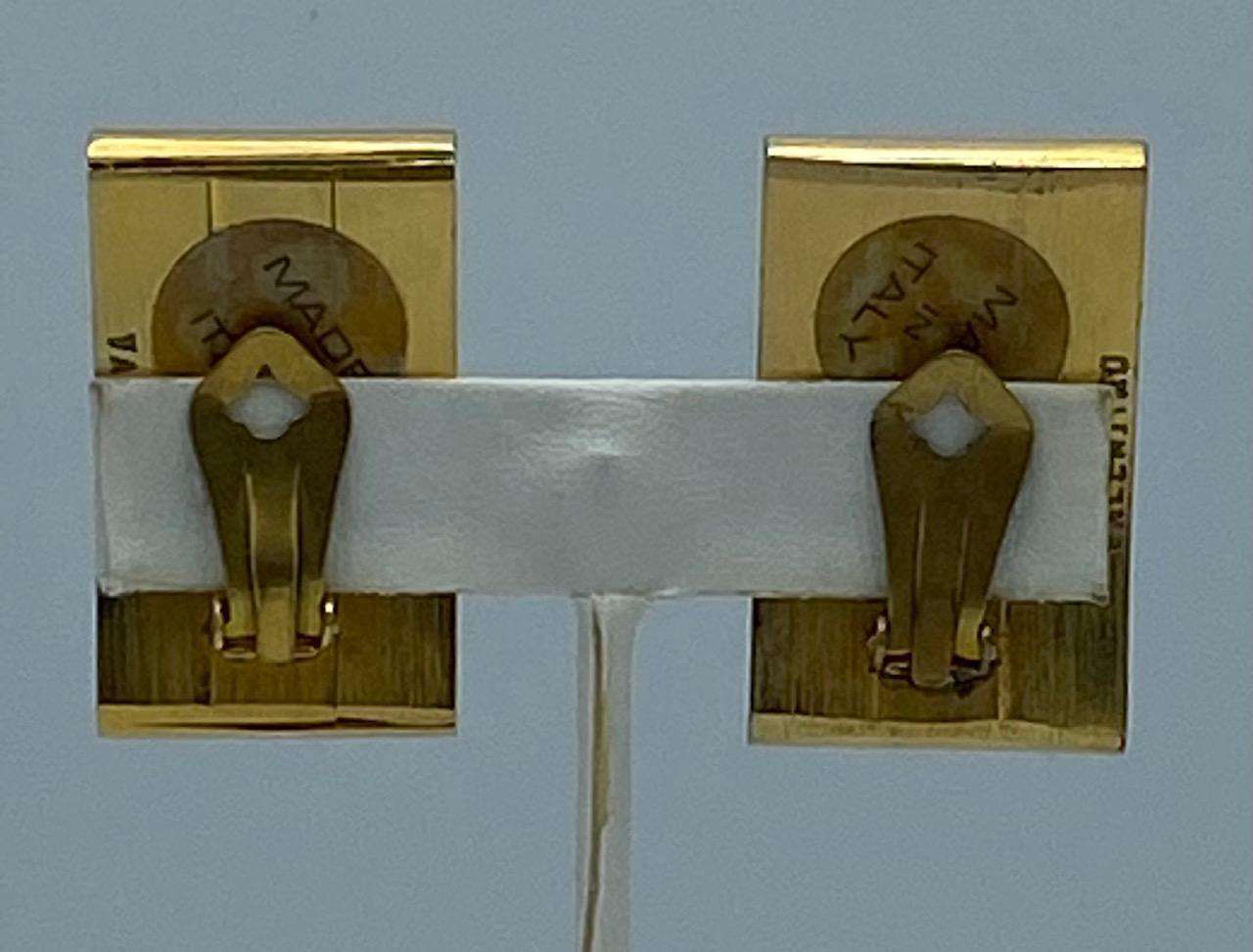 Valentino 1970s Gold Rectangular Earrings 3