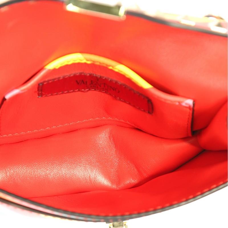 Valentino 1973 Rockstud Flip Lock Shoulder Bag Striped Leather Small 1