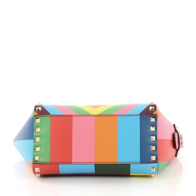Brown Valentino 1973 Rockstud Tote Rigid Leather Mini