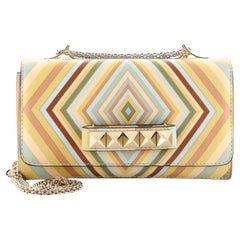 Valentino 1975 Va Va Voom Clutch Striped Leather Medium