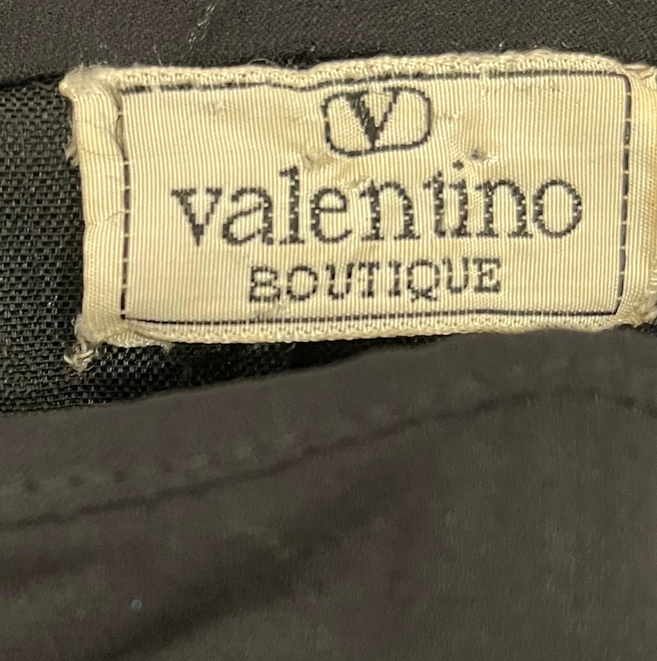 Noir Valentino - Robe bustier vintage en jersey de soie noire et rouge, taille S, années 1980 en vente