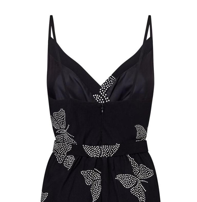 Valentino 1980s Black Silk Crepe Butterfly Dress With Matching Belt at ...