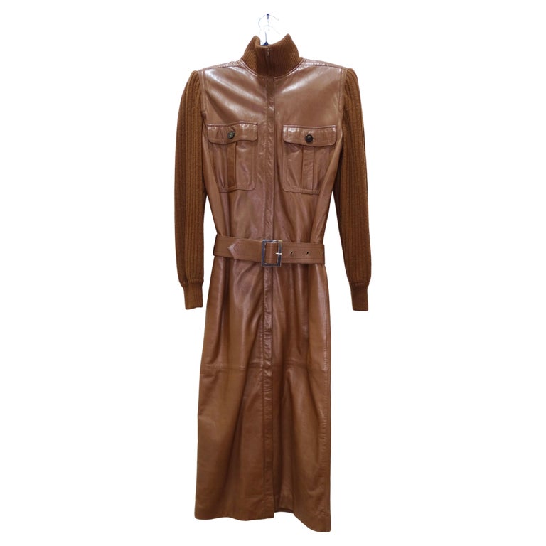 Valentino 1980's Leather Dress/Jacket at 1stDibs | valentino leather coat,  1980s leather jacket