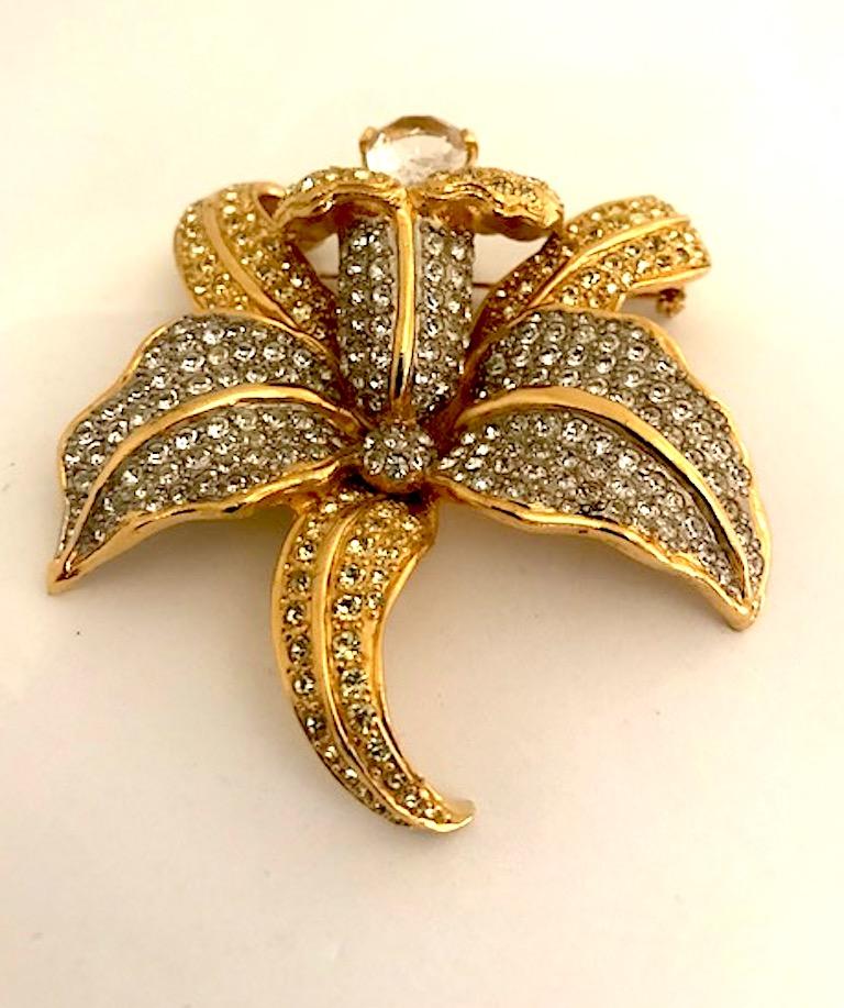 Valentino 1980s Orchid Flower PIn 1