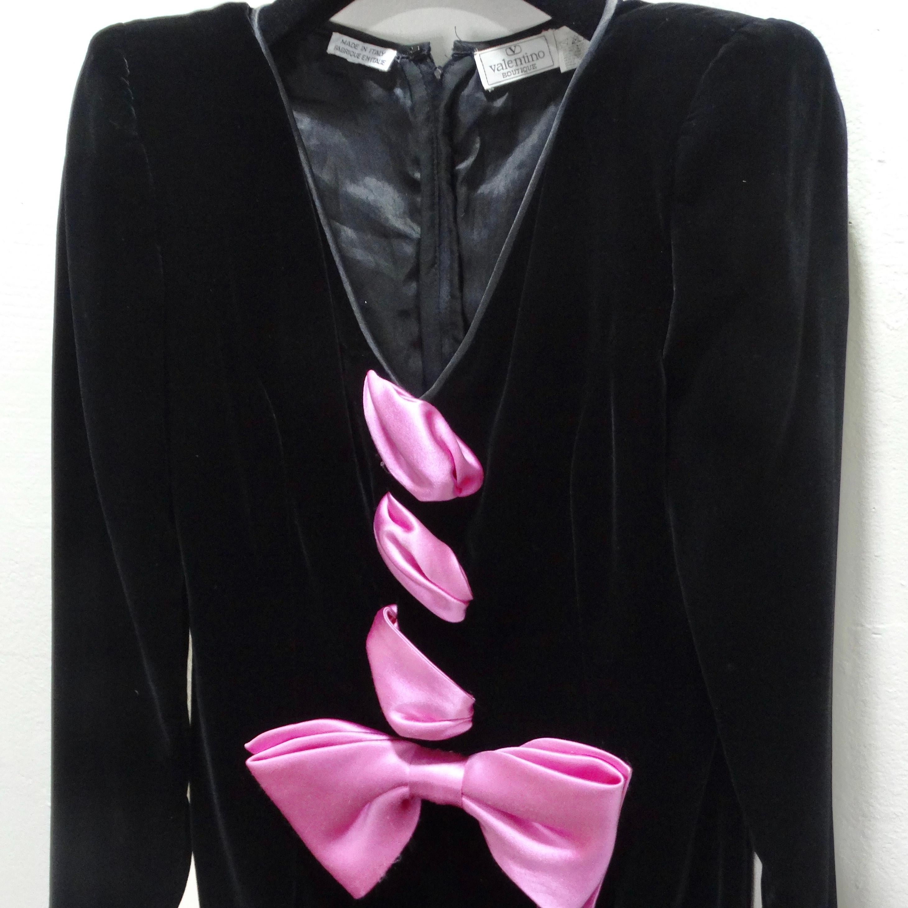 Valentino 1980s Pink Bow Dress For Sale 2
