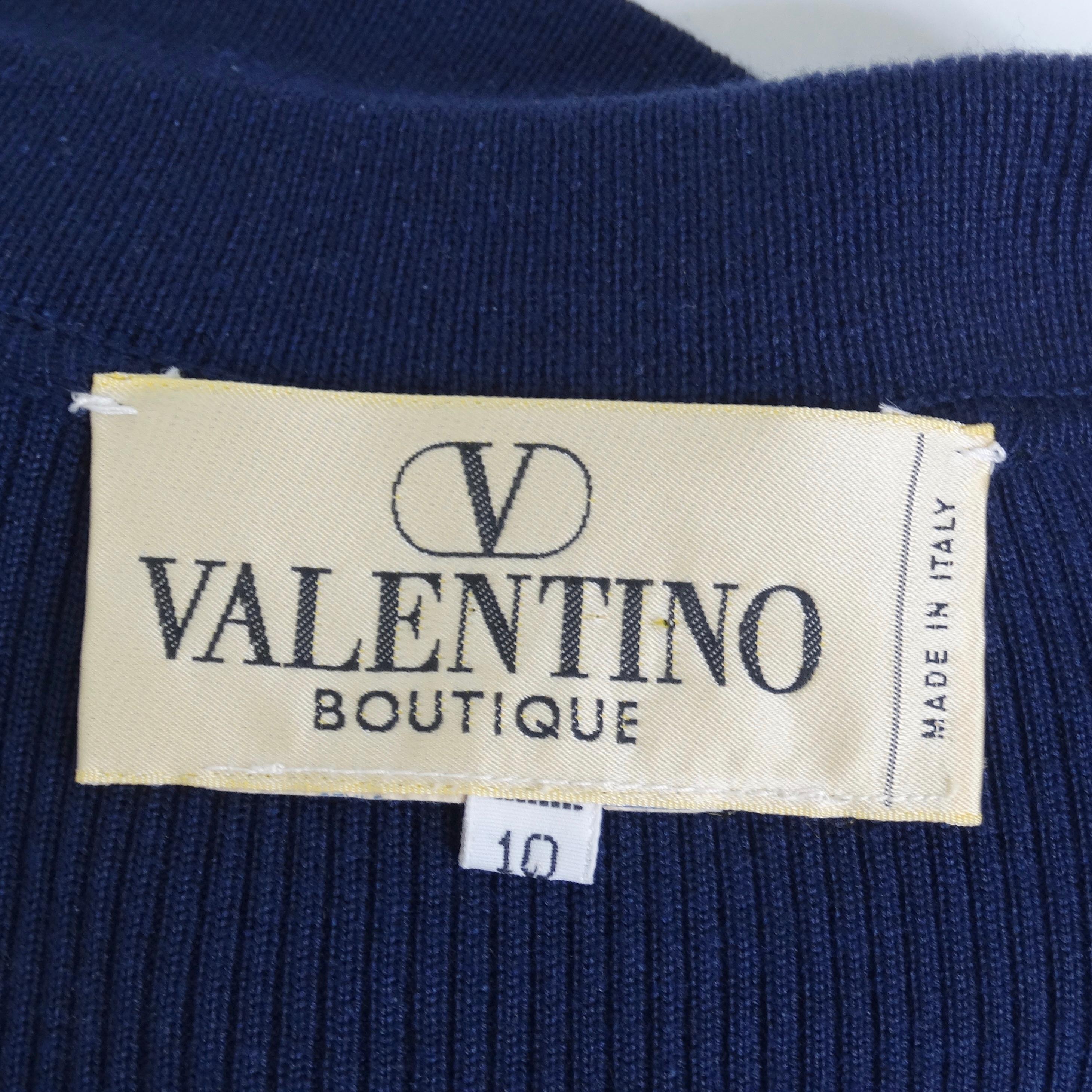 Vestido midi con cinturón y eslabones a rayas de Valentino de los años 80 en venta 10