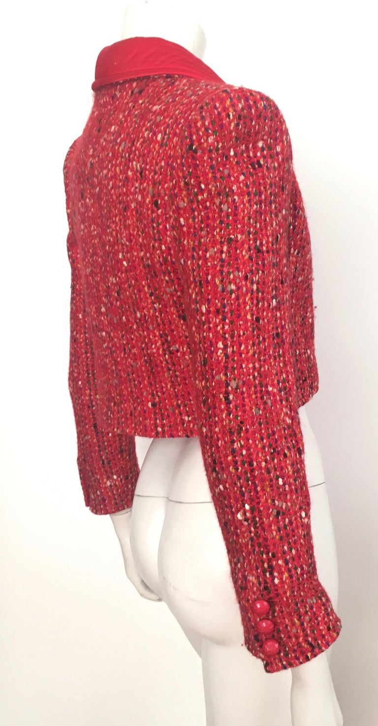 c.1974 Valentino Boutique Nubby Wool Oversized Check Cape