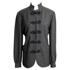 Valentino 1980s Wool Frog Button Military Jacket