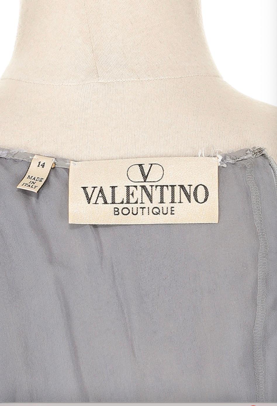 Valentino 1990s Long Sleeve Gown with Fur Trim In Excellent Condition For Sale In New York, NY