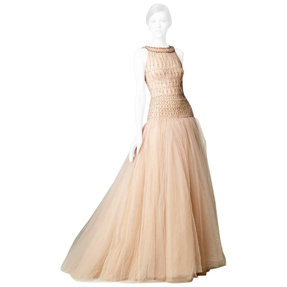 1441-ELBOW-ELBOW SLV VINTAGE WALLPAPER ORGANZA DRESS