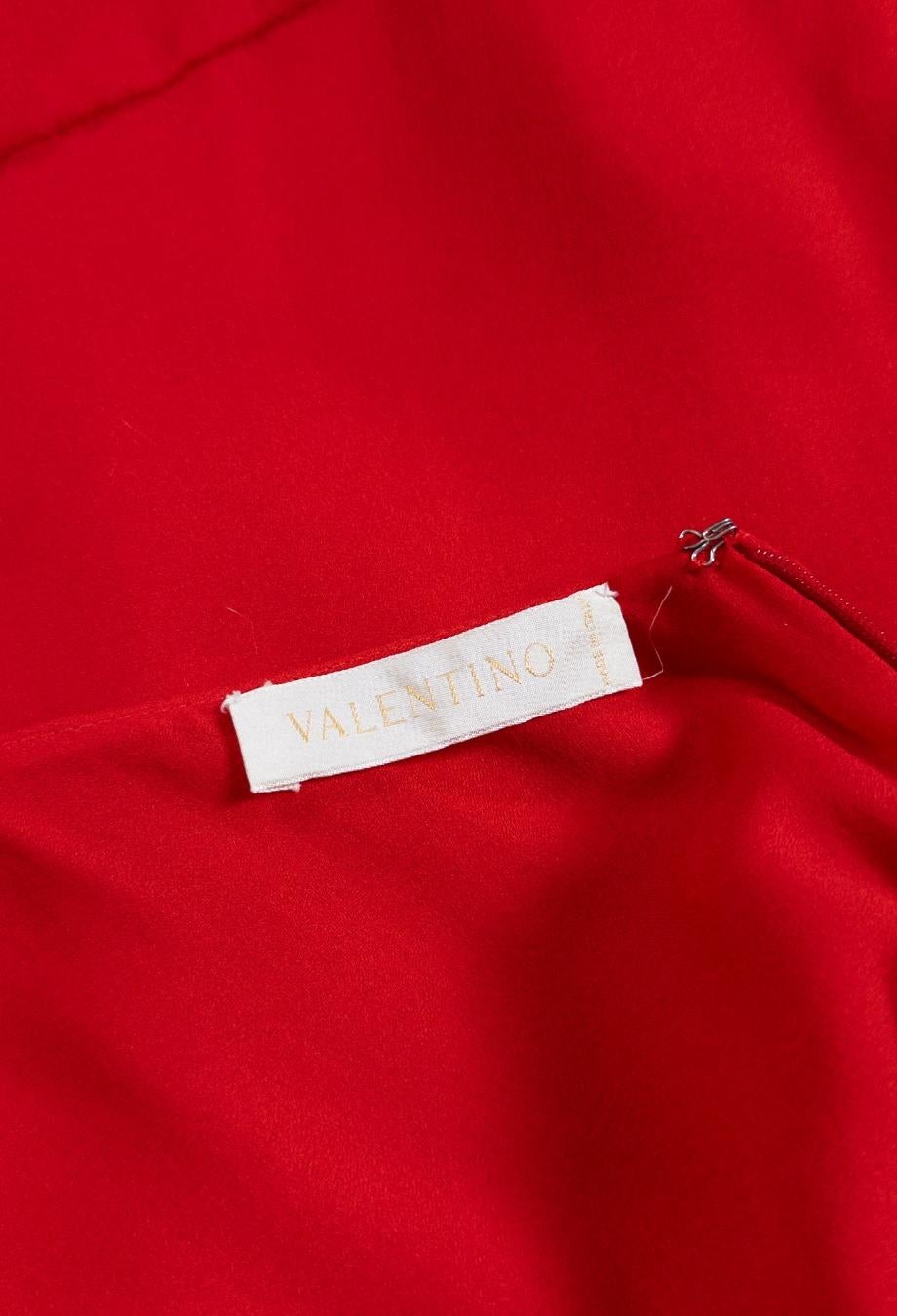 Valentino 2000's Rouge Robe à volants Vintage Sz 10 5