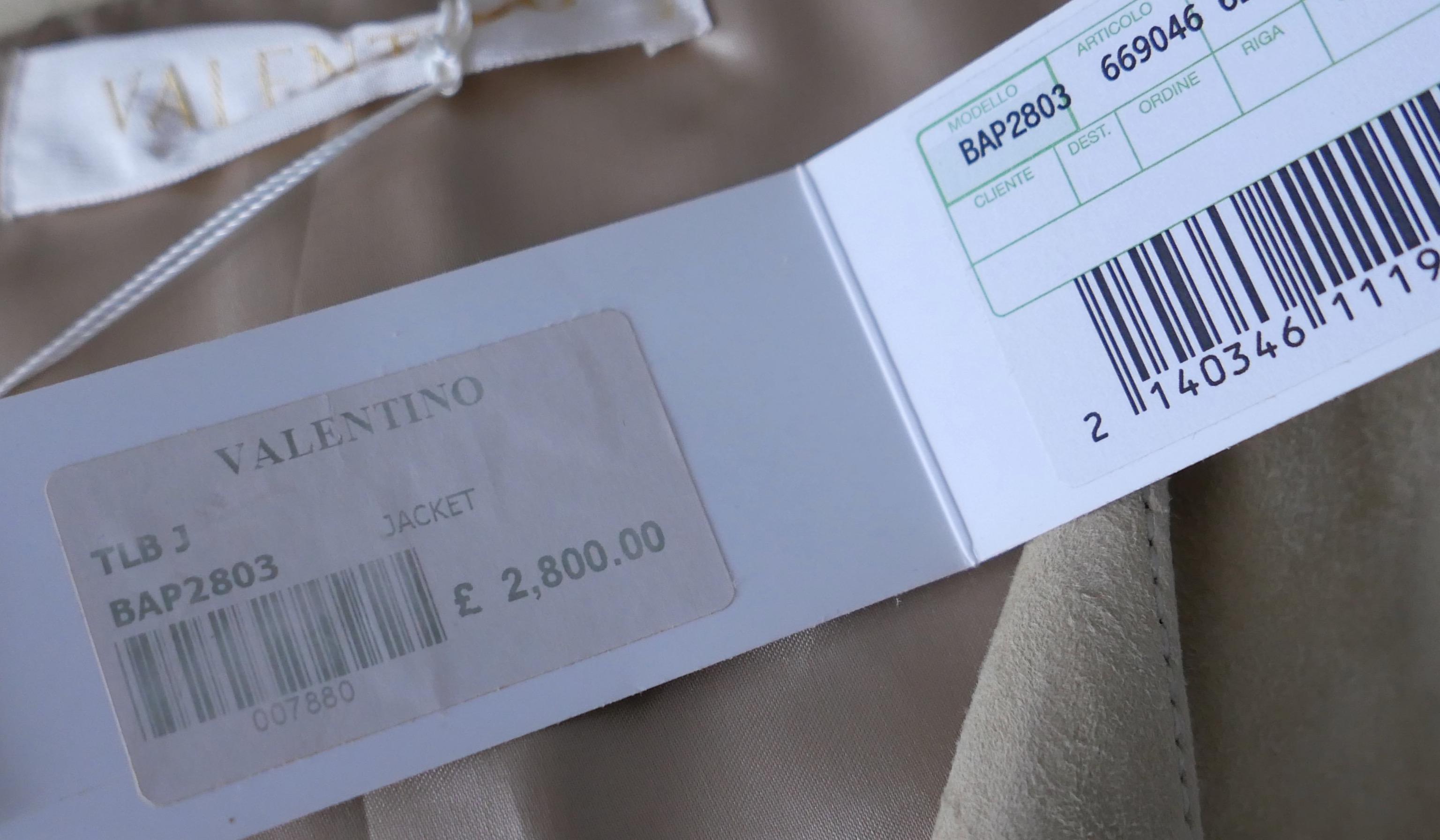 Valentino 2005 Mother Of Pearl Embellished Suede Jacket For Sale 4