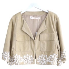 Valentino 2005 Giacca in pelle scamosciata impreziosita da madreperla