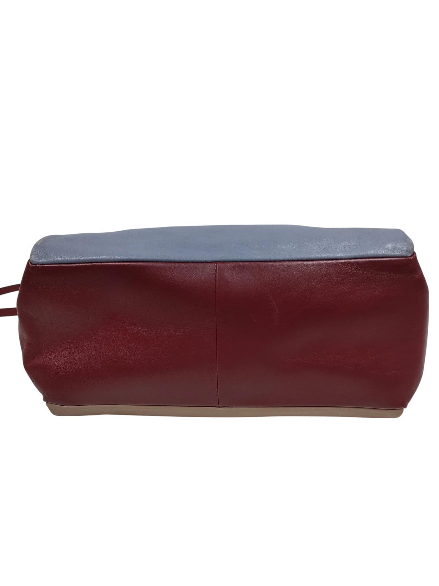 Valentino 2010s Multicolor Leder und Kalbshaar Glam Lock Top Handle Handtasche (Grau) im Angebot