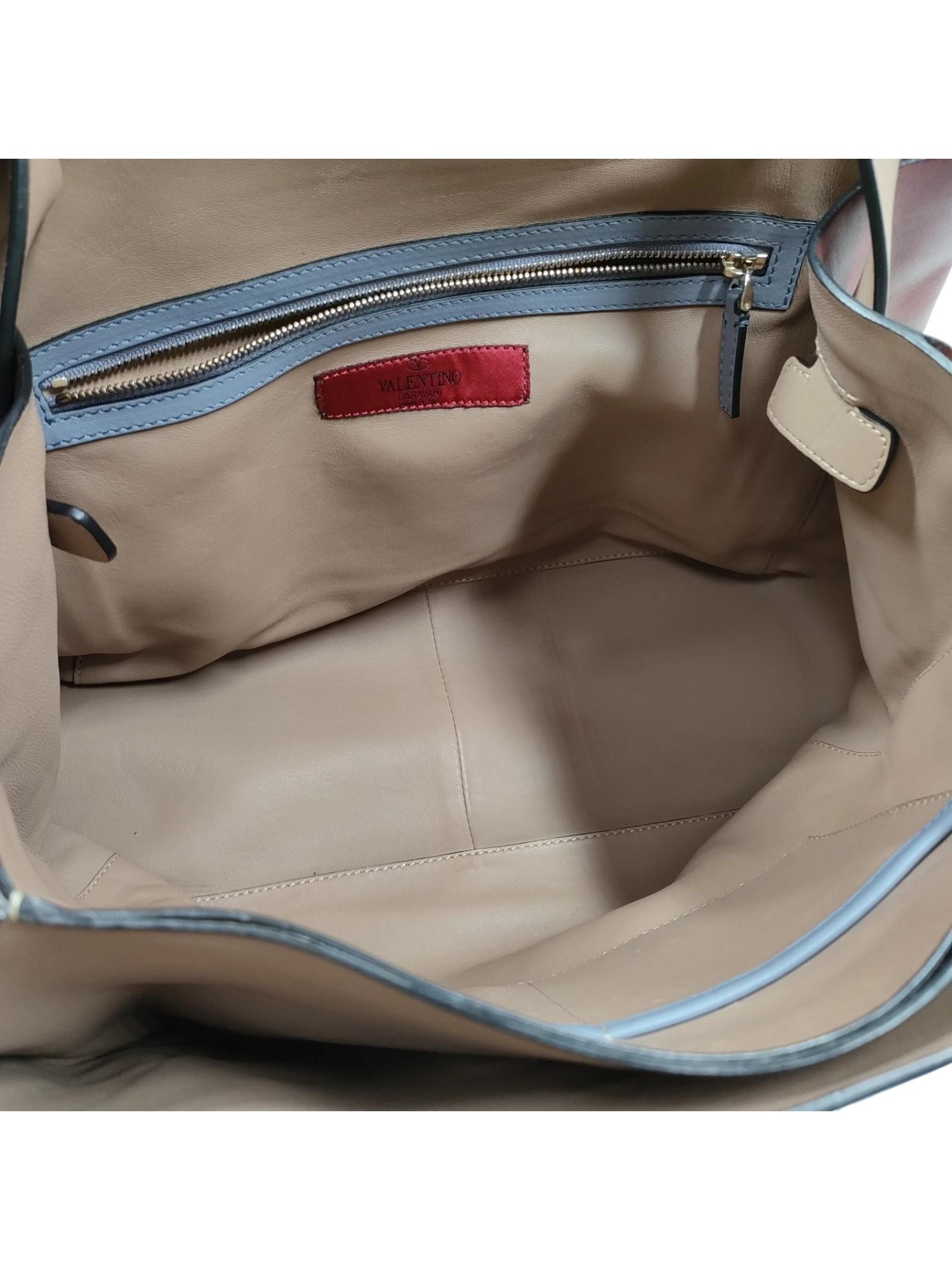 Valentino 2010s Multicolor Leder und Kalbshaar Glam Lock Top Handle Handtasche für Damen oder Herren im Angebot