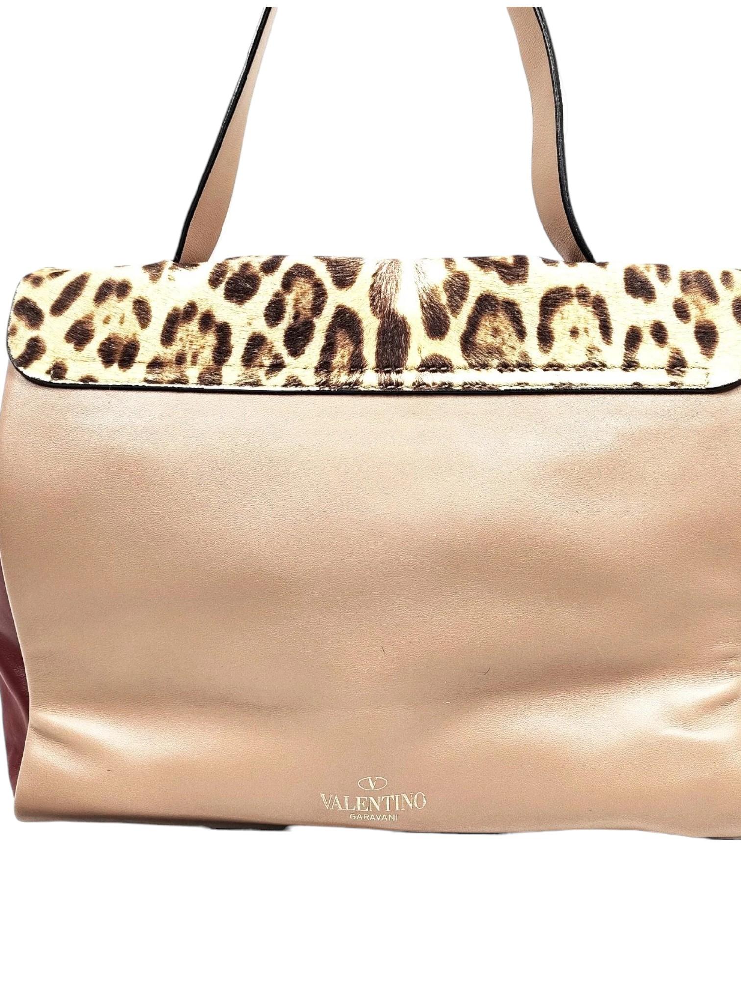 Valentino 2010s Multicolor Leder und Kalbshaar Glam Lock Top Handle Handtasche im Angebot 2