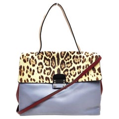 Valentino 2010s Multicolor Leather and Calf Hair Glam Lock Top Handle Handbag