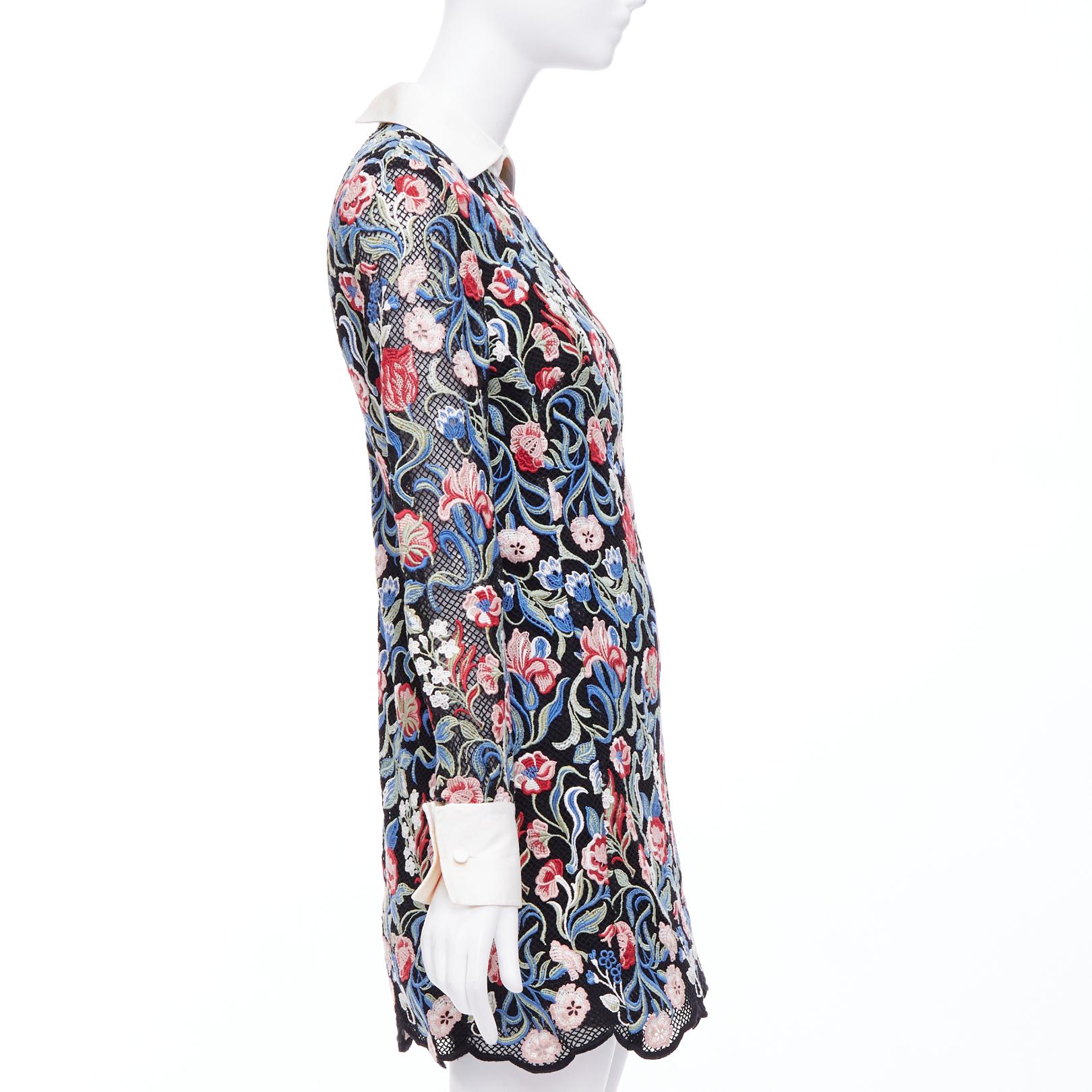 Women's VALENTINO 2013 Runway multicolor tapesty lace embroidery dress IT40 S