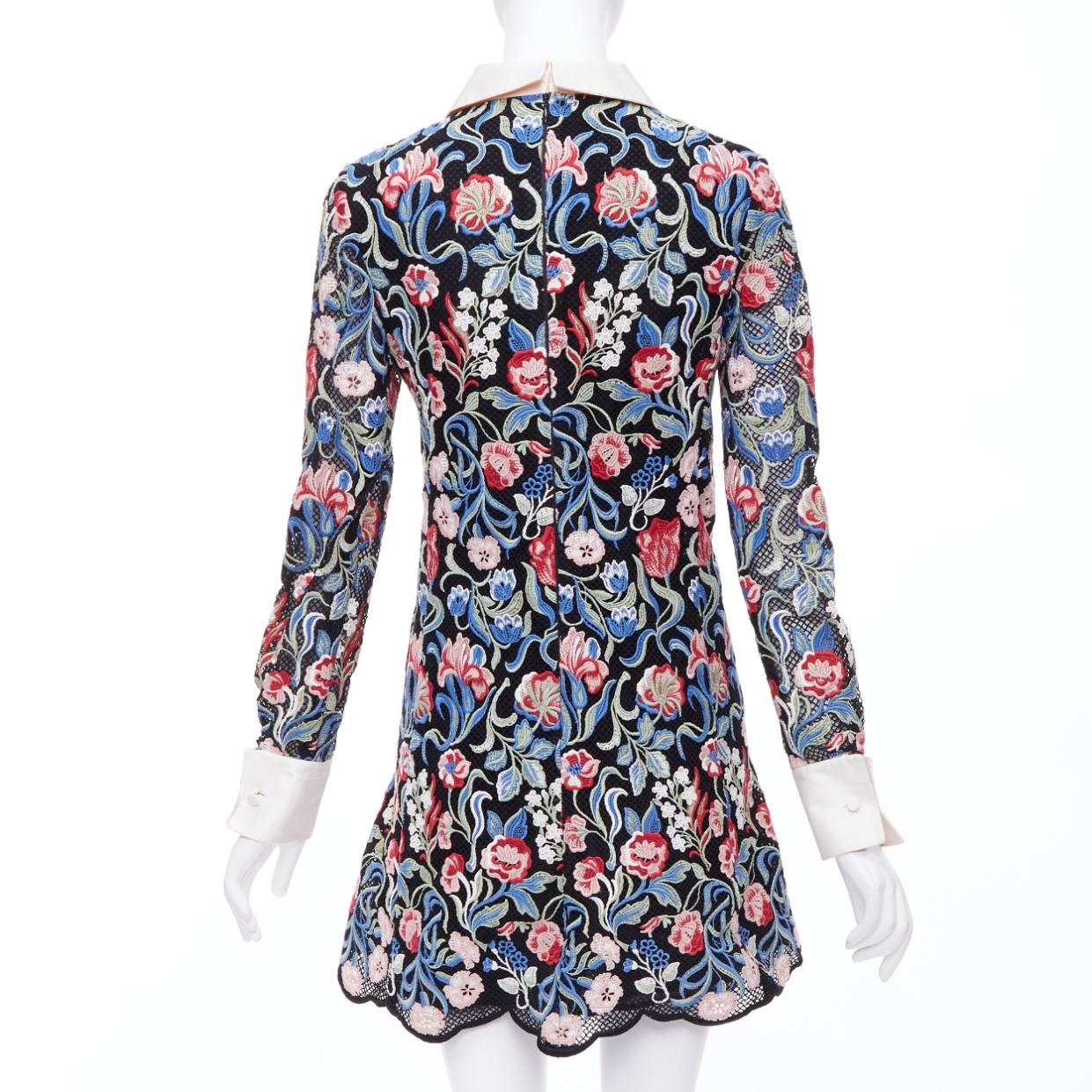 VALENTINO 2013 Runway multicolor tapesty lace embroidery dress IT40 S 1