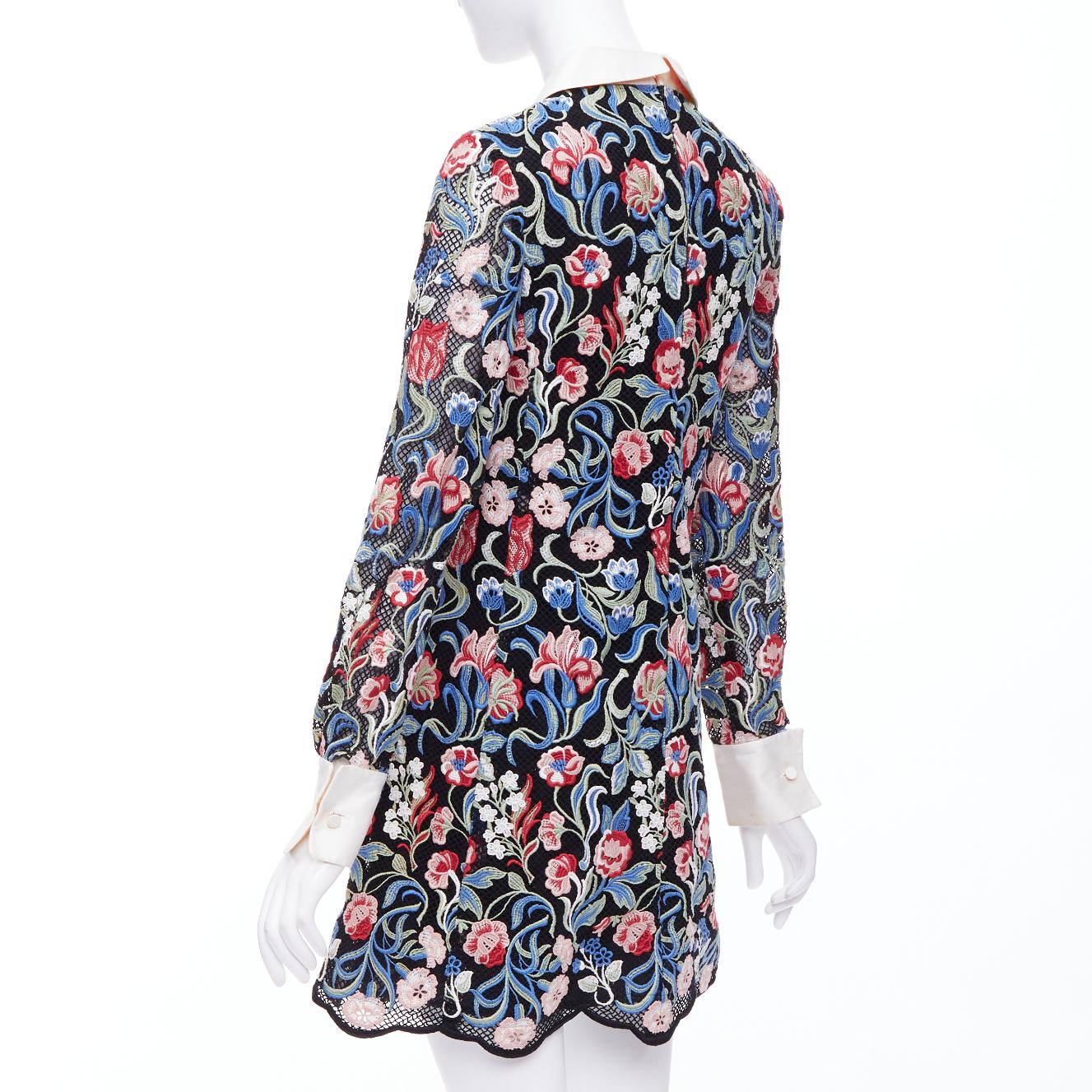 VALENTINO 2013 Runway multicolor tapesty lace embroidery dress IT40 S 2