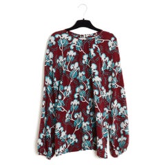 Valentino 2015 Ensemble Pantalon FR40 Burgundy Silk Crepe Top Pants UK12 US10