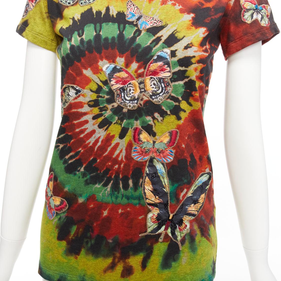 VALENTINO 2017 camiseta arco iris bordada mariposa XS en venta 3