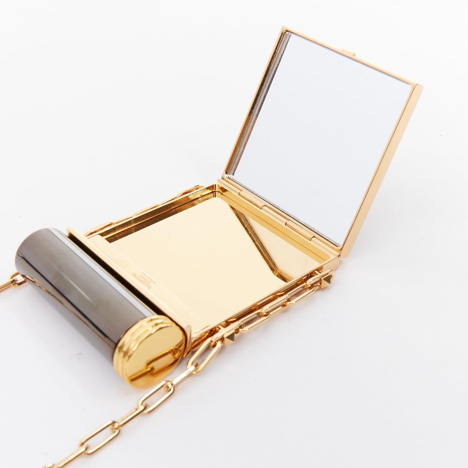 VALENTINO 2017 Runway Loveblade minaudiere compact mirror crossbody bag For Sale 2