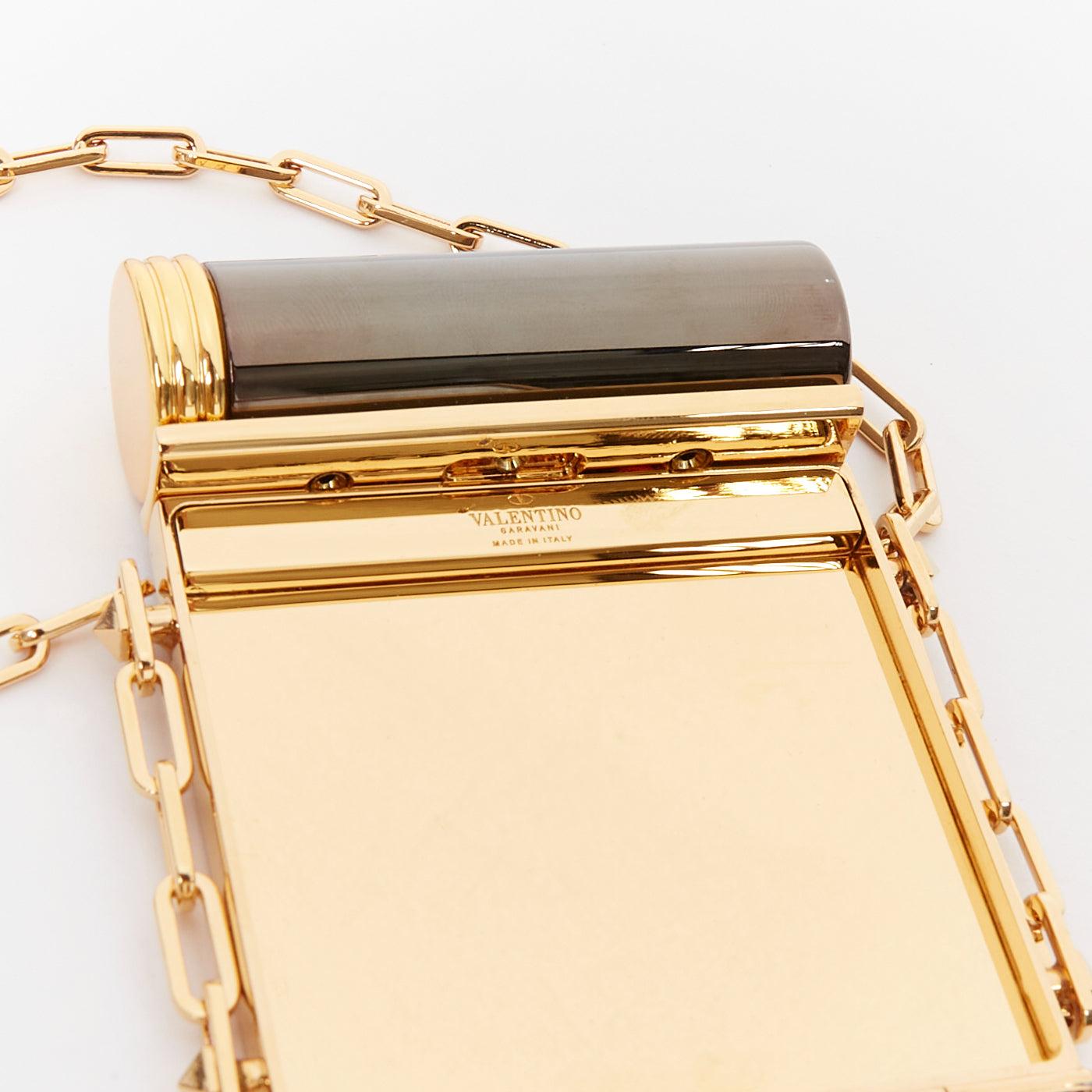 VALENTINO 2017 Runway Loveblade minaudiere compact mirror crossbody bag For Sale 3