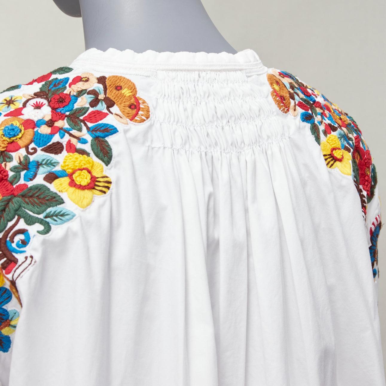 VALENTINO 2017 Runway blouse boho brodé d'espèces de papillons blancs  IT38 XS en vente 7